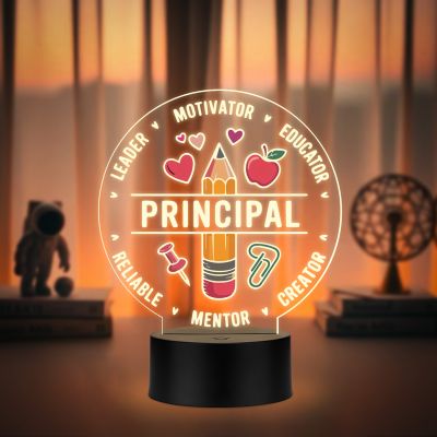 Principal Table lamp with warm white light Principal Appreciate gift Principal Office Decor Light School Principal Gift